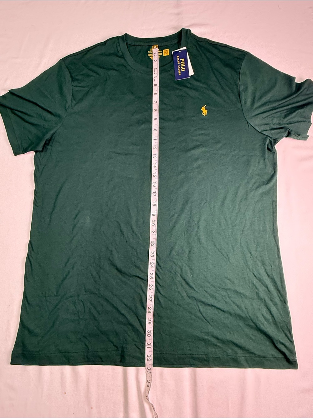 Polo by Ralph Lauren Forest Green Short Sleeve Tee with Yellow Pony